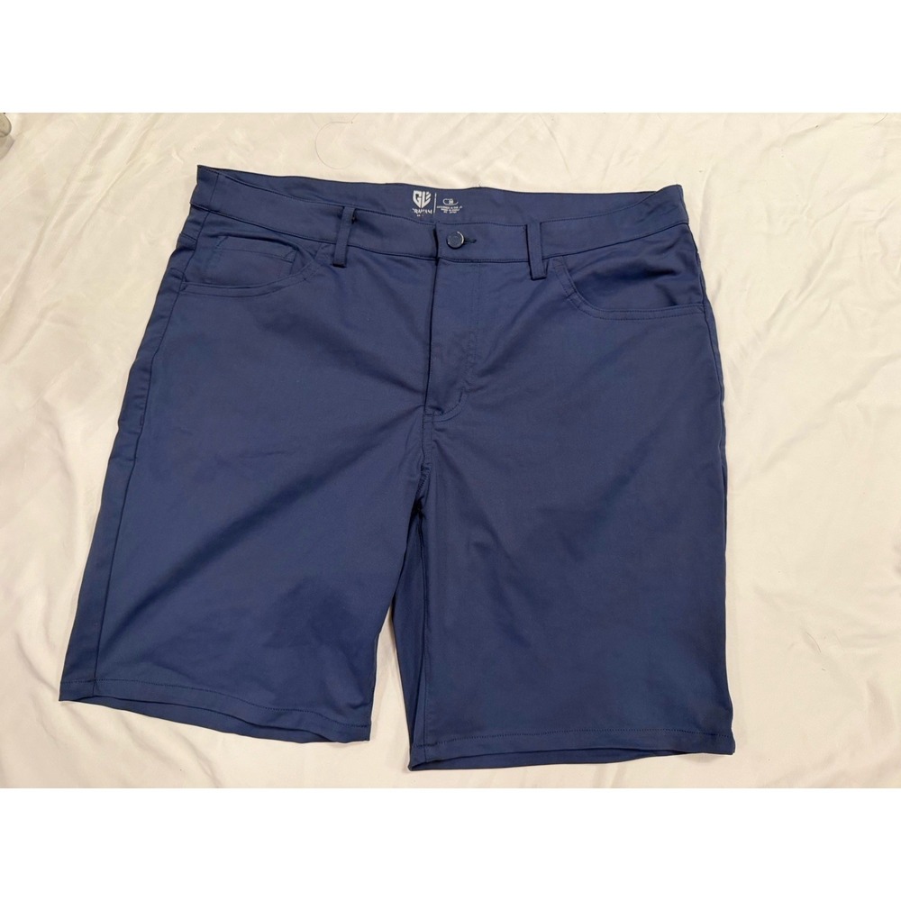 Graham Luxe Shorts Mens 36 Blue Golf Performance Nylon Stretch 10 Inch Inseam
